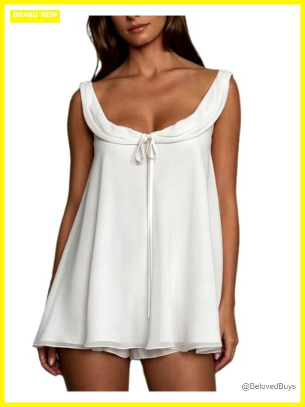 Ruffle Babydoll Pajama Set Tank Top Micro Shorts Sleepwear